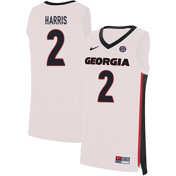 2020 Men #2 Jordan Harris Georgia Bulldogs College Basketball Jerseys Sale-White
